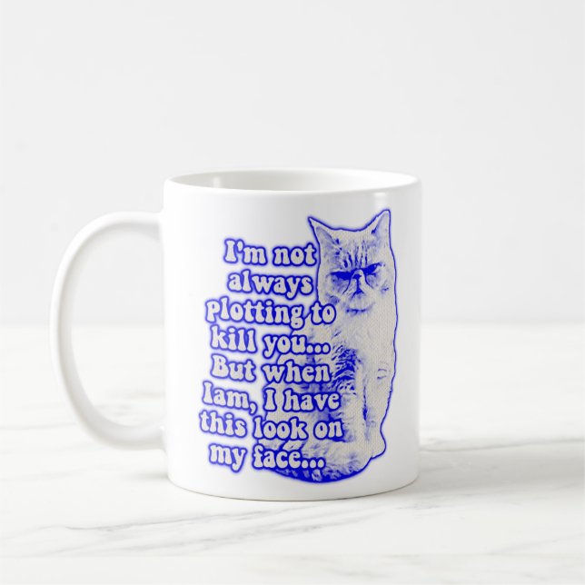 Funny cat meme for cat owners and kitty lovers coffee mug (Left)