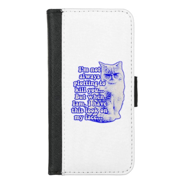 Funny cat meme for cat owners and kitty lovers iPhone wallet case (Front)