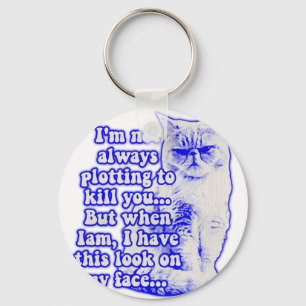 Funny cat meme for cat owners and kitty lovers keychain
