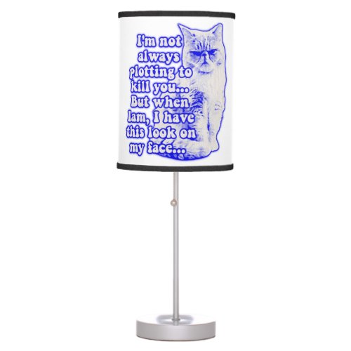Funny cat meme for cat owners and kitty lovers table lamp