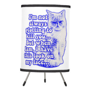 Funny cat meme for cat owners and kitty lovers tripod lamp