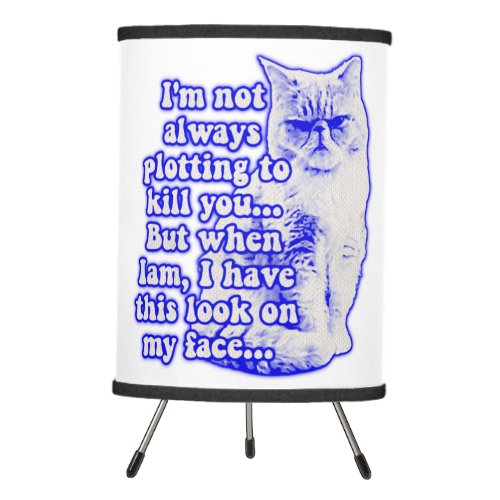 Funny cat meme for cat owners and kitty lovers tripod lamp