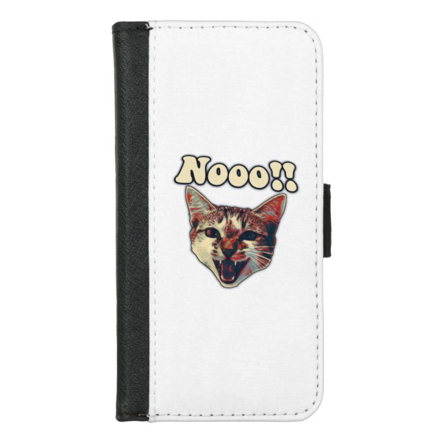 Funny cat meme for cat persons and cat owners iPhone wallet case (Front)