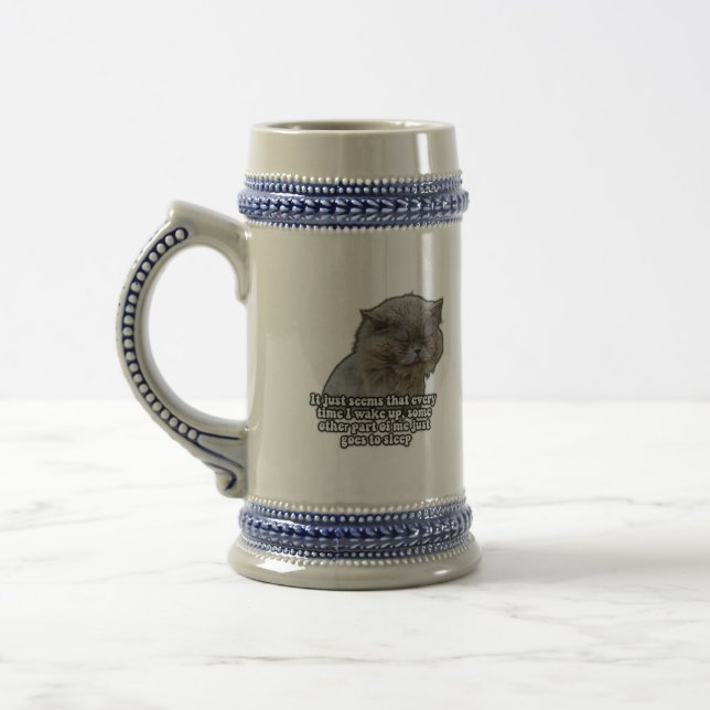 Funny cat meme for kitty lovers and cat owners beer stein (Left)