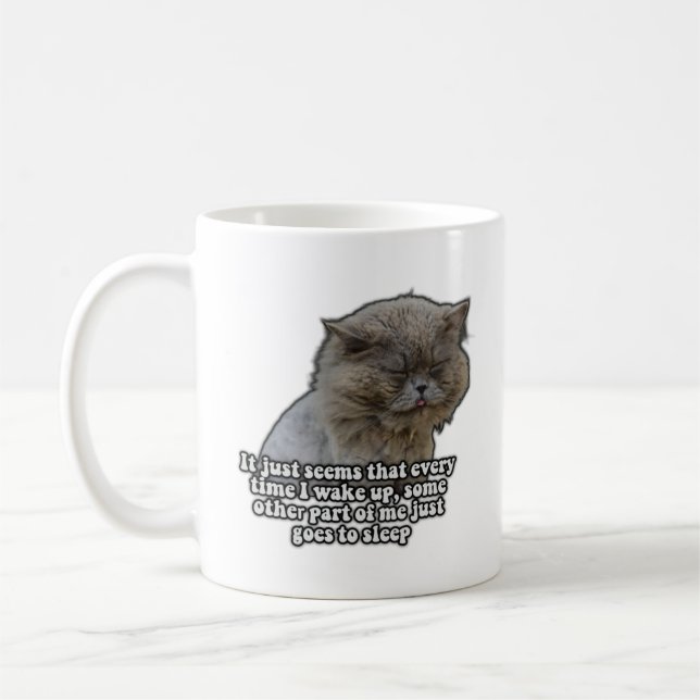 Funny cat meme for kitty lovers and cat owners coffee mug (Left)