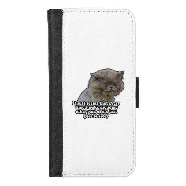 Funny cat meme for kitty lovers and cat owners iPhone wallet case (Front)