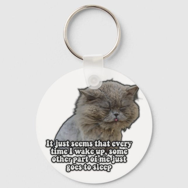 Funny cat meme for kitty lovers and cat owners keychain (Front)