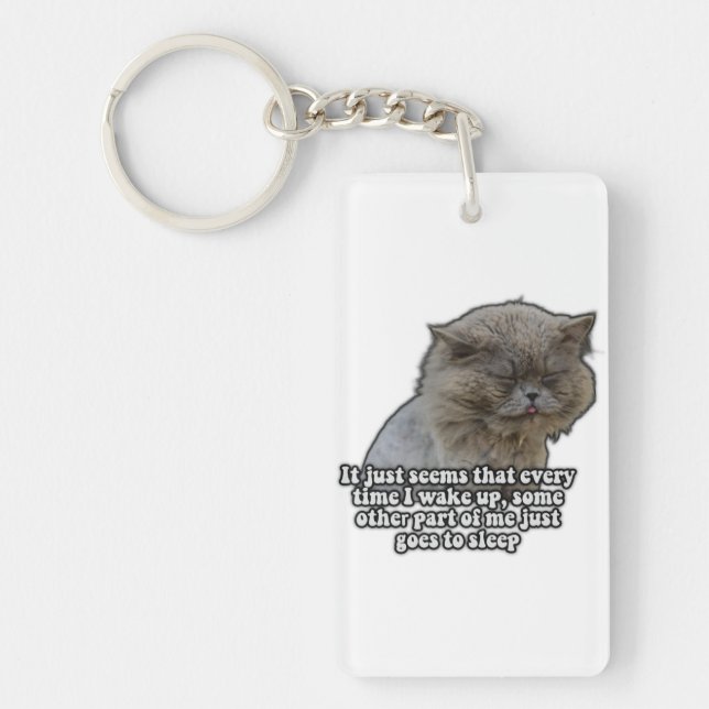 Funny cat meme for kitty lovers and cat owners keychain (Front)