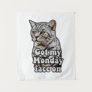 Funny cat meme for kitty owners and cat lovers tapestry