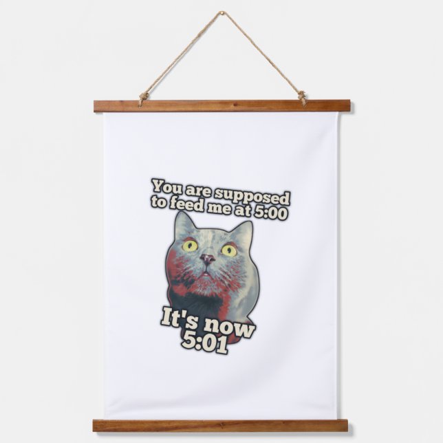 Funny cat meme for kitty persons and cat lovers hanging tapestry (Front)