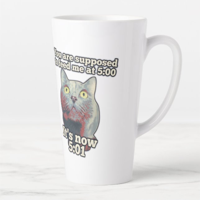 Funny cat meme for kitty persons and cat lovers latte mug (Right)
