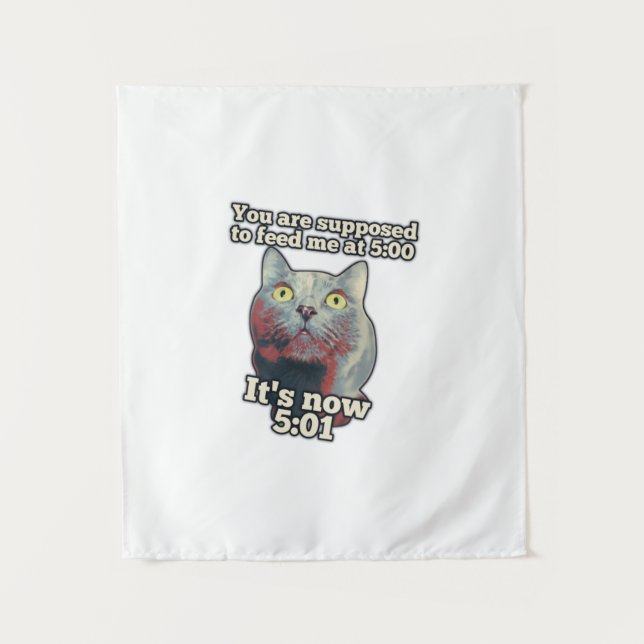 Funny cat meme for kitty persons and cat lovers tapestry (Front)