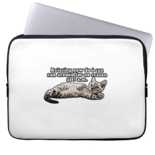 Funny cat meme for kitty persons and cat owners laptop sleeve