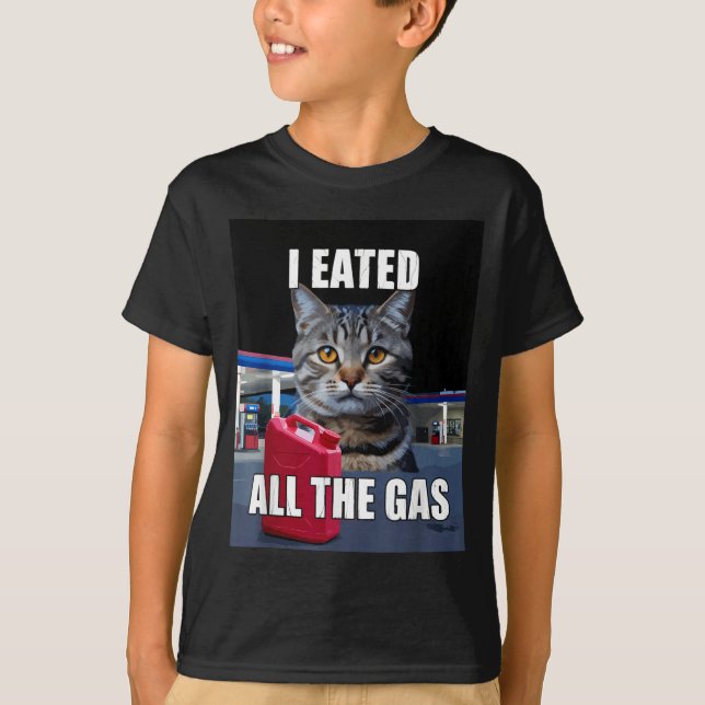 Funny Cat Meme I Eated Wanted All The Gas Funny Me T-Shirt (Front)