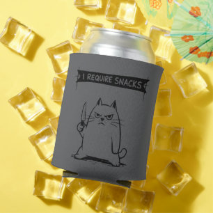 Funny Cat Meme I Require Snacks  Can Cooler