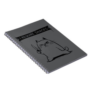 Funny Cat Meme I Require Snacks  Notebook