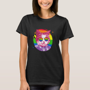 Funny Cat Meme Rainbow Sunglasses Lgbt Pride Love T-Shirt