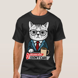 Funny Cat Meme Sarcastic Humor I Dont Care Cat  T-Shirt