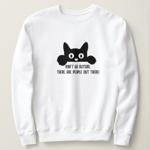 Funny Cat Meme Tee, People Cat & Slogan Graphic Sweatshirt