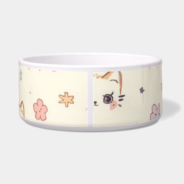 Funny Cat Meow Cartoon Pattern Bowl (Back)