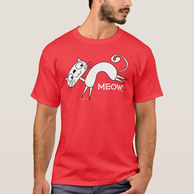 Funny Cat Meow T-Shirt 9 (Front)