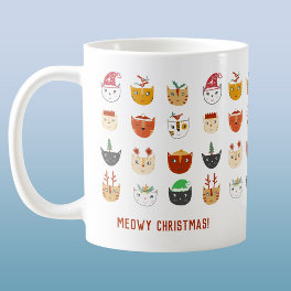 Funny Cat Meowy Christmas Coffee Mug
