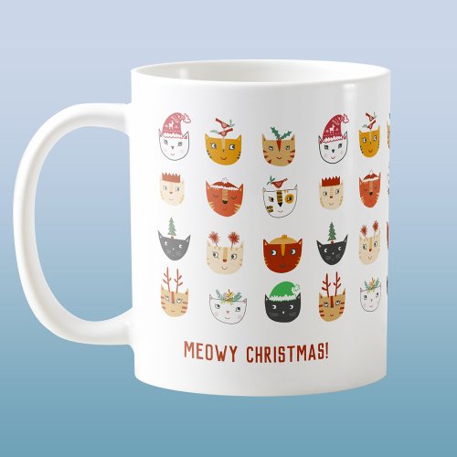 Funny Cat Meowy Christmas Coffee Mug