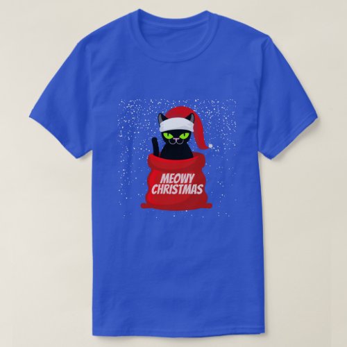 Funny Cat Meowy Christmas T_Shirt
