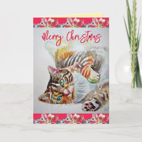 Funny Cat Merry cats Christmas Card