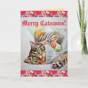 Funny Cat Merry Catsmas cats Christmas Card