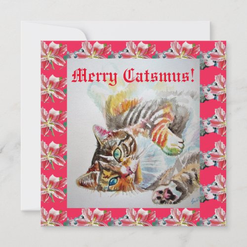 Funny Cat Merry Catsmas cats Christmas Card