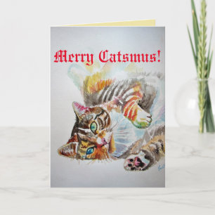Funny Cat Merry Catsmas cats Christmas Card