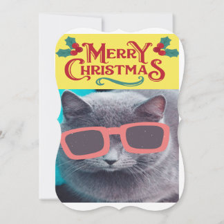 Funny Cat Merry Christmas Card