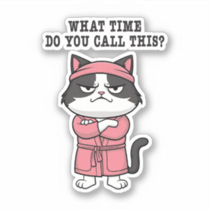 Funny Cat Missed Curfew Sticker