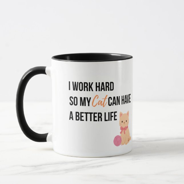 Funny Cat Mom Aesthetic Design Mug (Left)