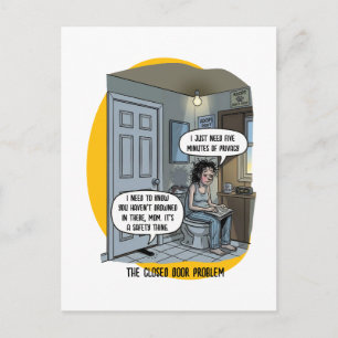 Funny Cat Mom Bathroom Humor Gift Postcard