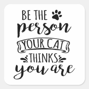 Funny Cat Mom Crazy Cat Lady Kitten Dad Attitude Square Sticker