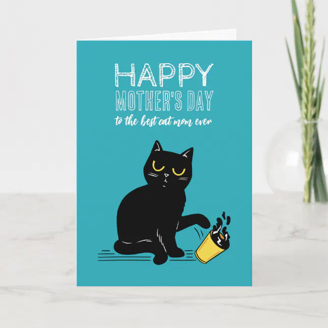 Funny Cat Mom Cute Happy Mother's Day Card | Zazzle