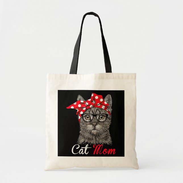 Funny Cat Mom for Cat Lovers Mothers Day Gift  Tote Bag (Front)