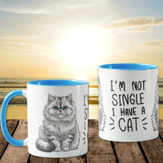 Funny Cat Mom Gift – Single Life & Dating Humor Mug