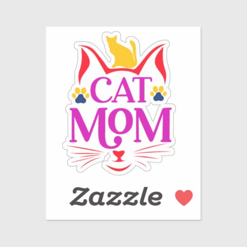 Funny Cat Mom Sticker