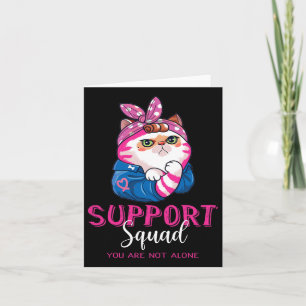 Funny Cat Mom Support Squad Breast Cancer Awarenes Card