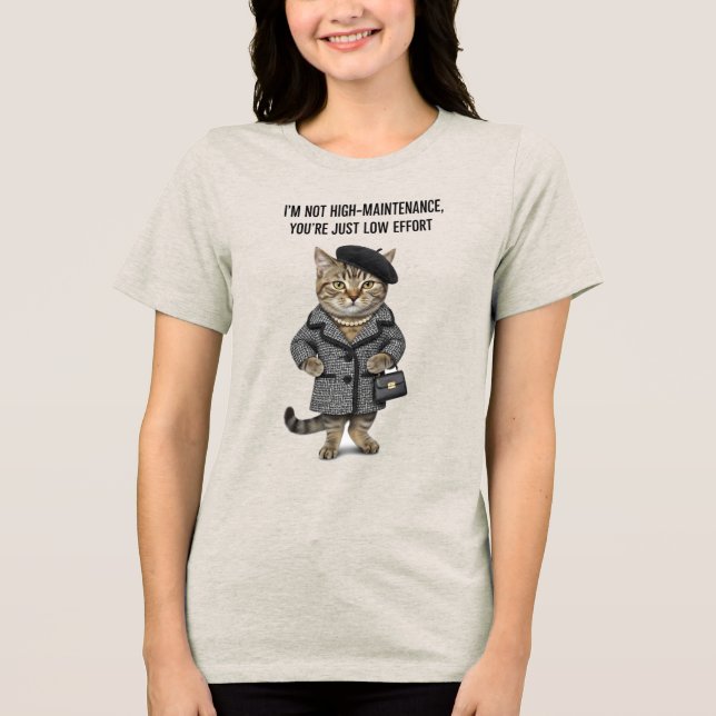 Funny Cat Mom T-Shirt Tri-Blend Shirt (Front)