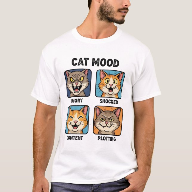 Funny Cat Mood Chart T-Shirt (Front)