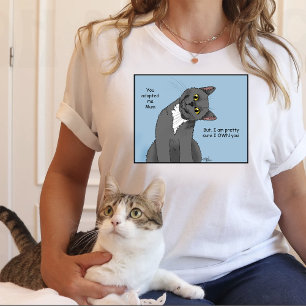 Funny Cat Mother’s Day Gray Cat Blue Tri-Blend Shirt