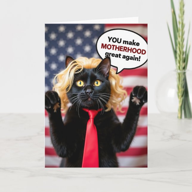 Funny Cat Mothers Day Celebration Card (Front)