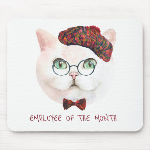 Funny cat motivational work quote or your text mouse pad