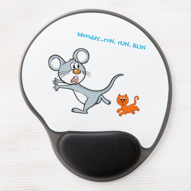 Funny Cat Mouse Gel Pad Gel Mouse Pad (Front)