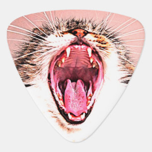 Funny Cat Mouth and Whiskers Pink Customizable Guitar Pick