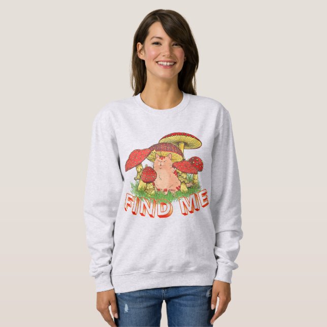 Funny Cat Mushroom Sweatshirt (Front Full)